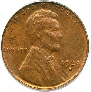 image for: 1929-D 1c PCGS MS62 RB