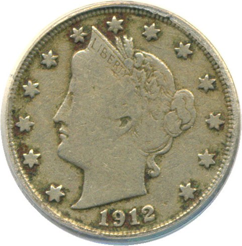 image for: 1912-S 5c  PCGS VF20 