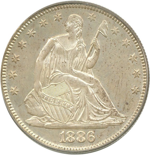 image for: 1886 50c  PCGS MS63 