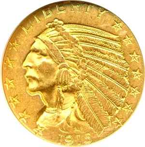 image for: 1915 $5 NGC AU58