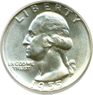 image for: 1955-D 25c PCGS MS65