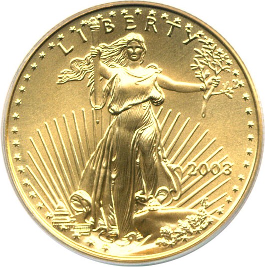 image for: 2003 $25 Gold Eagle PCGS MS69 