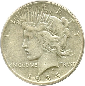 image for: 1934-S $1 ANACS XF45