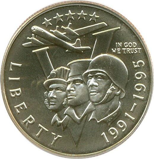 image for: 1991-95-P 50c W.W. II PCGS MS69 