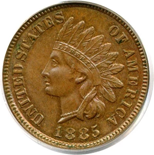 image for: 1885 1c PCGS MS63 BN