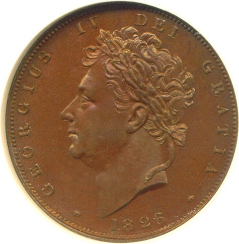 image for: Great Britain: 1826 Bare Bust Farthing NGC Proof 64 BN (Spink-3825)