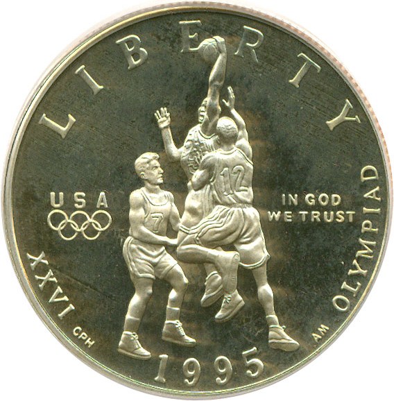 image for: 1995-S 50c Basketball PCGS Proof 69 DCameo