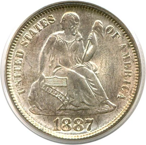 image for: 1887 10c PCGS MS64