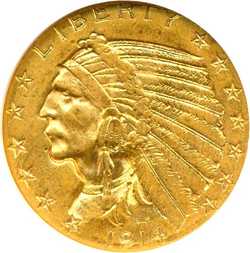 image for: 1914-S $5  NGC AU58