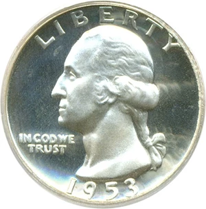 image for: 1953 25c PCGS Proof 66 Cameo