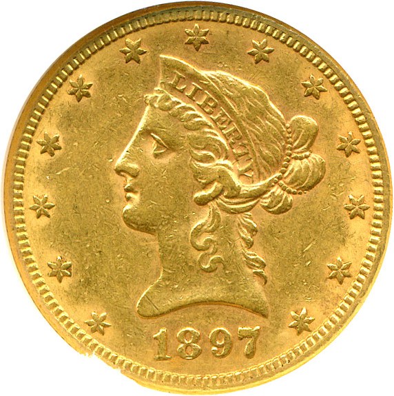 image for: 1897-S $10  NGC AU55