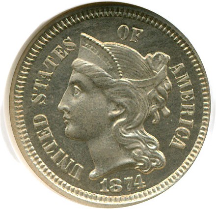image for: 1874 3cN  NGC/CAC Proof 65
