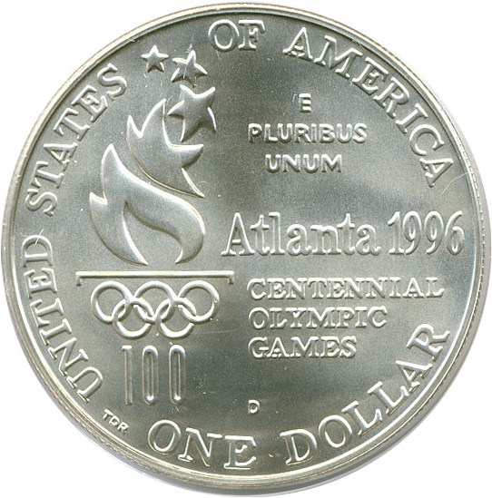 image for: 1996-D $1 Olympic Tennis PCGS MS69 