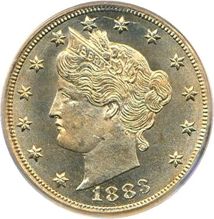 image for: 1883 5c No Cents PCGS MS66