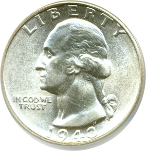 image for: 1943-S 25c PCGS MS66