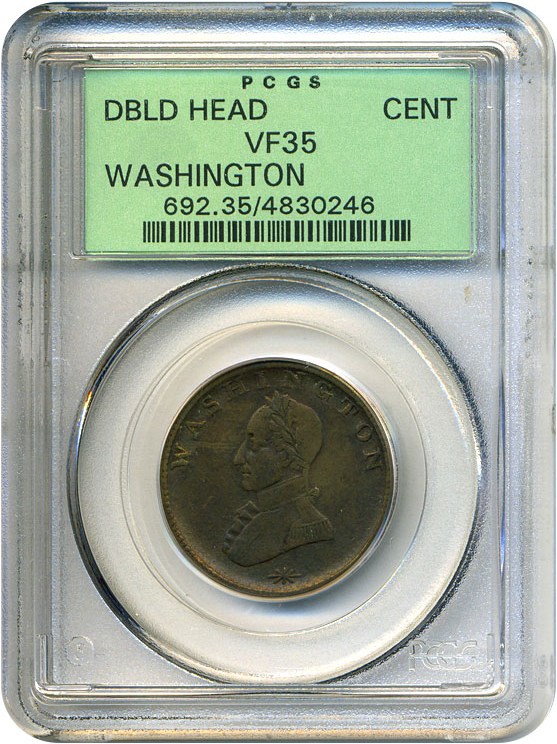image for: Dbld Head Cent Washington PCGS VF35 BN