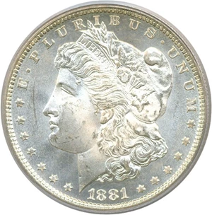 image for: 1881-O $1 PCGS MS65 * Color *