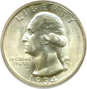 image for: 1934 25c PCGS MS65