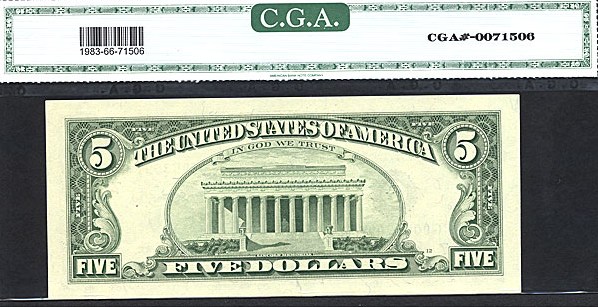 image for: Fr.1983G 1993 $5 Fort Worth, TX CGA Gem CU66  [G00453097] *Star* 