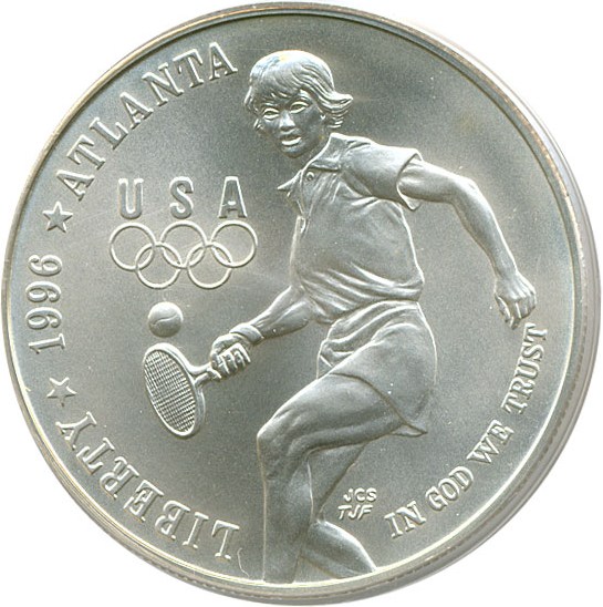 image for: 1996-D $1 Olympic Tennis PCGS MS69 