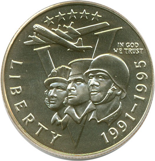 image for: 1991-95-P 50c W.W. II PCGS MS69 