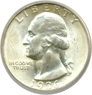 image for: 1936 25c ICG MS66
