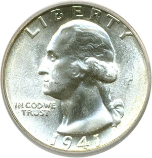 image for: 1941 25c ICG MS66