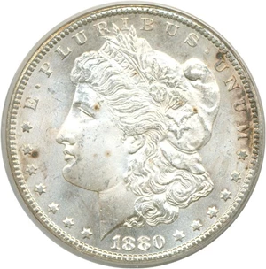 image for: 1880-CC $1 PCGS MS64