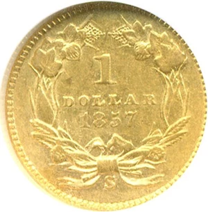 image for: 1857-S G$1 NGC AU55