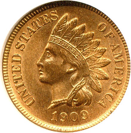 image for: 1909 1c Indian NGC MS65 RD