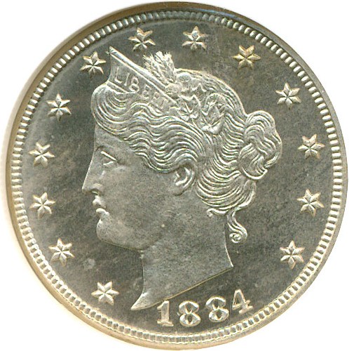 image for: 1884 5c  NGC Proof 66 Cameo