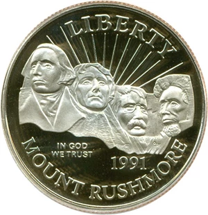 image for: 1991-S 50c Mt. Rushmore PCGS Proof 69 DCameo