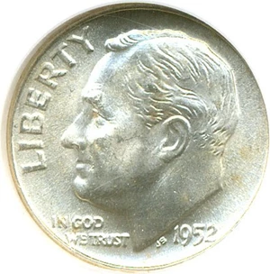 image for: 1952-D 10c NGC MS66 FB