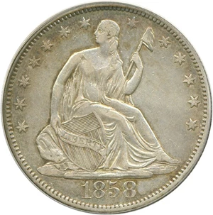image for: 1858 50c PCGS XF45