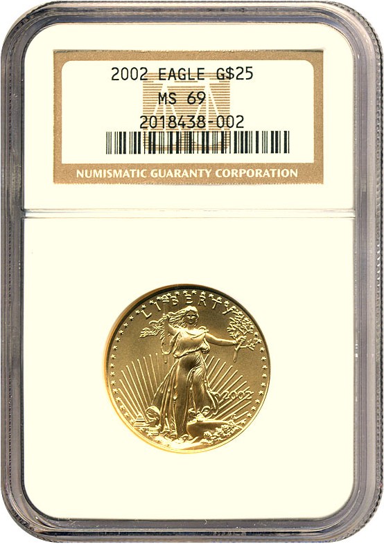 image for: 2002 $25 Gold Eagle NGC MS69 