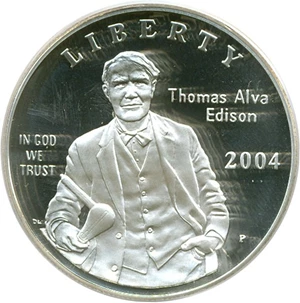 image for: 2004-P $1 Edison PCGS Proof 69 DCameo