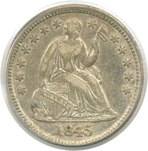 image for: 1845 H10c PCGS AU50