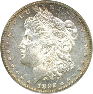 image for: 1892-CC $1 PCGS MS62