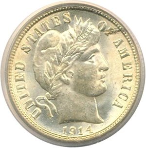 image for: 1914 10c PCGS MS64