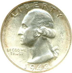 image for: 1948-D 25c ANACS MS65