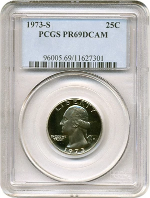 image for: 1973-S 25c PCGS Proof 69 DCameo