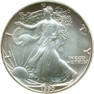 image for: 1990 $1 Silver Eagle ANACS MS69 *Rim Toning*