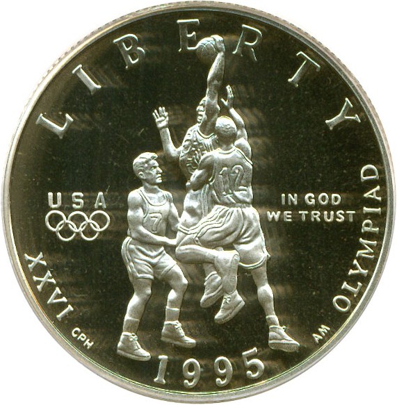 image for: 1995-S 50c Basketball PCGS Proof 69 DCameo