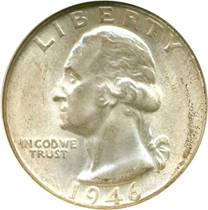 image for: 1946 25c ANACS MS65