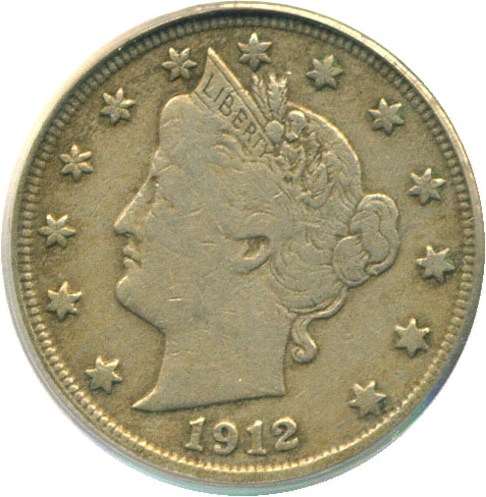 image for: 1912-S 5c  PCGS VF35 