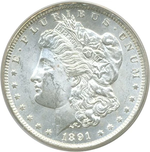 image for: 1891-CC $1 PCGS MS62