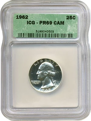 image for: 1962 25c ICG Proof 69 Cameo