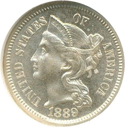 image for: 1889 3cN  NGC Proof 64 