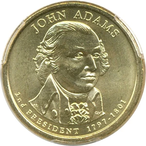 image for: Error: 2007 $1 John Adams PCGS MS65 - Missing Edge Lettering