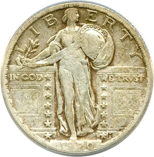image for: 1920-D 25c ANACS VF30